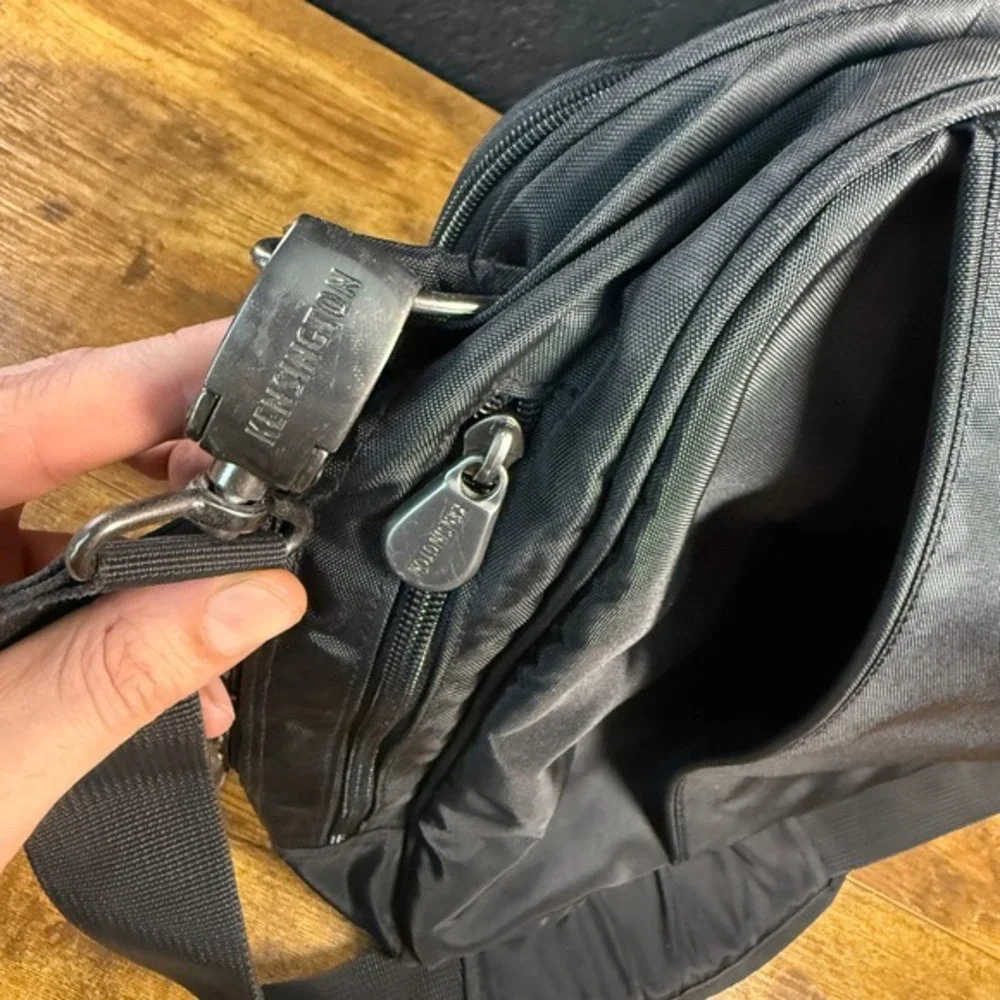 Kensington Ballistic Nylon Black‎ Laptop Briefcase Messenger Bag Large Mens